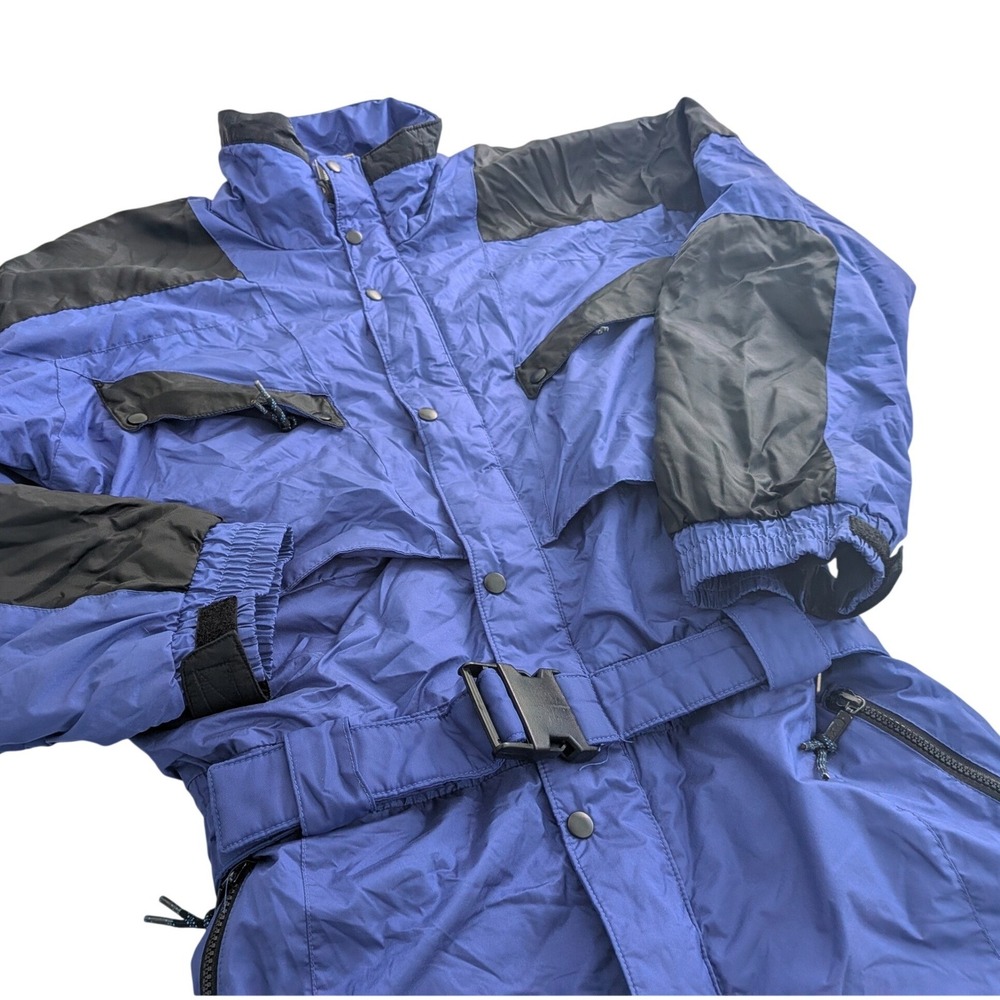Vintage‎ Mountain Goat Ski Suit Mens L Blue Insulated Nylon One Piece Snowsuit